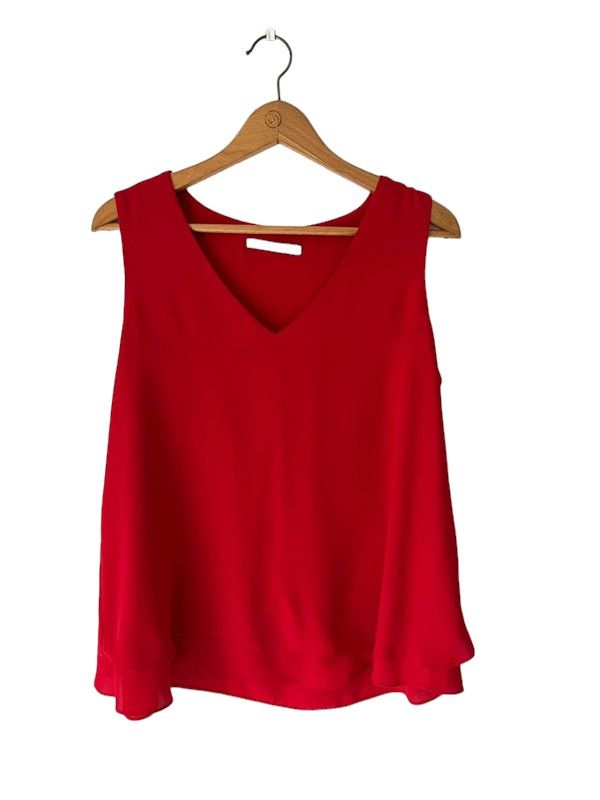 George Size 14 red sleeveless layered top