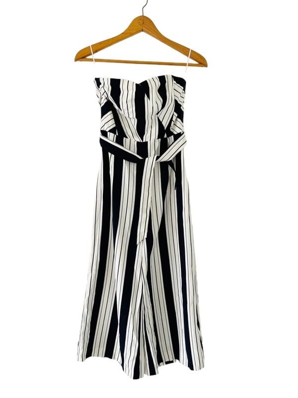 H&M Size 8 Navy Blue & White Stripe sleeveless Jumpsuit