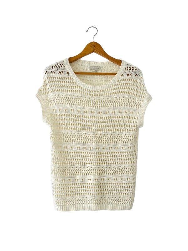F&F size 8 Sleeveless cream knitted jumper