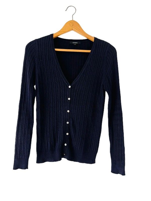 Dunnes Size M navy blue long sleeve cardigan