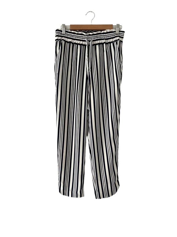 Zara Size S navy blue & white high rise summer trousers