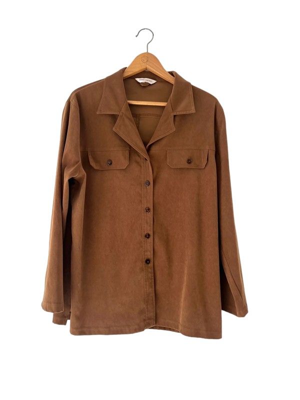 Bonmarche size 16 light brown long sleeve shirt