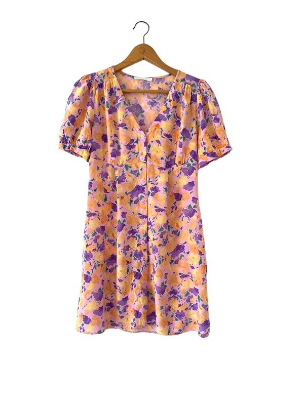 Size 8 floral print short sleeve summer dress