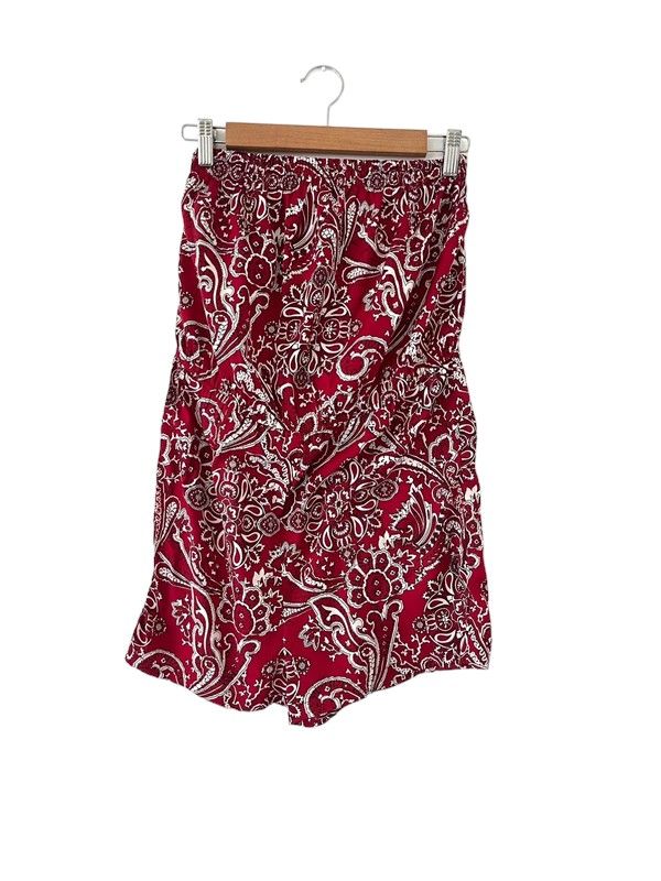 Size 10 red paisley print off the shoulder playsuit