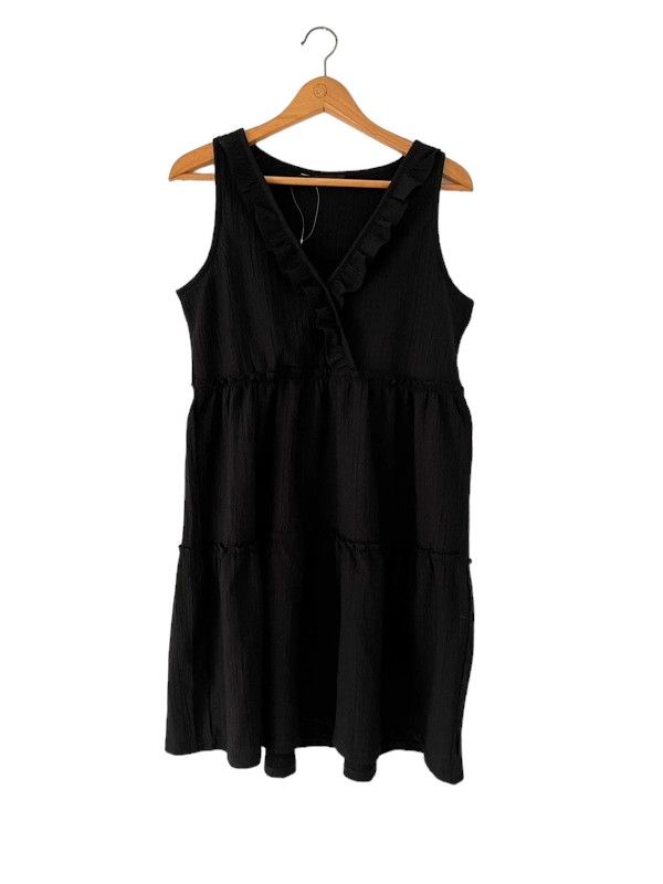 F&F size 12 black sleeveless knee length dress