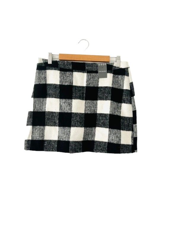 New Primark size 14 black & white brushed cotton feel skirt