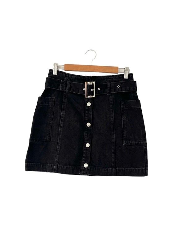 Topshop size 10 black denim skirt