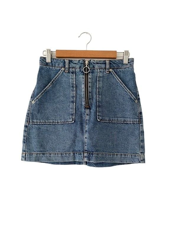 Topshop size 8 blue denim mini skirt