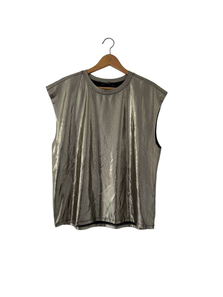 SET Size 10 gold metallic sleeveless top