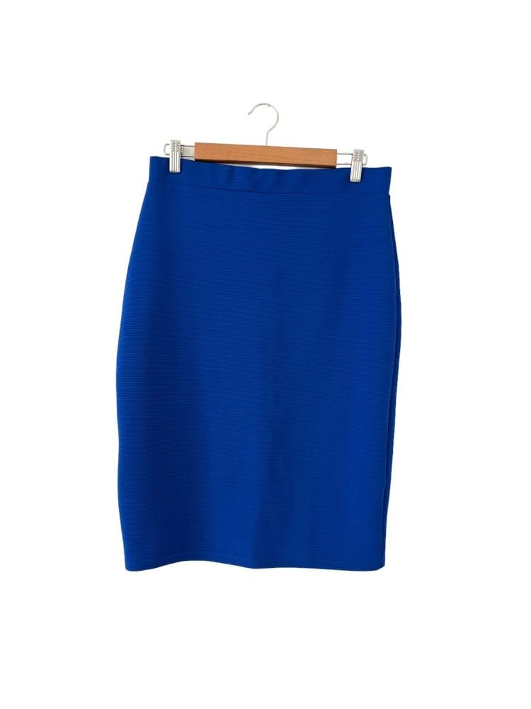 Miss Selfridge size 14 blue knee length pencil skirt