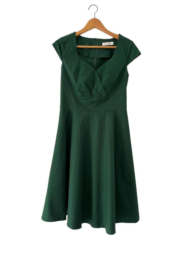 Bbonlinedresses size M dark green 50's A-Line Dress