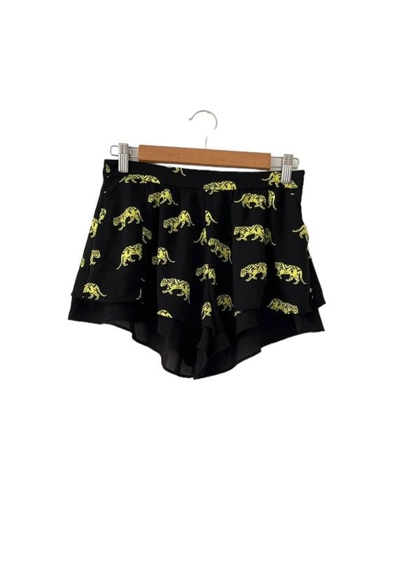 Bershka size S black tiger print shorts