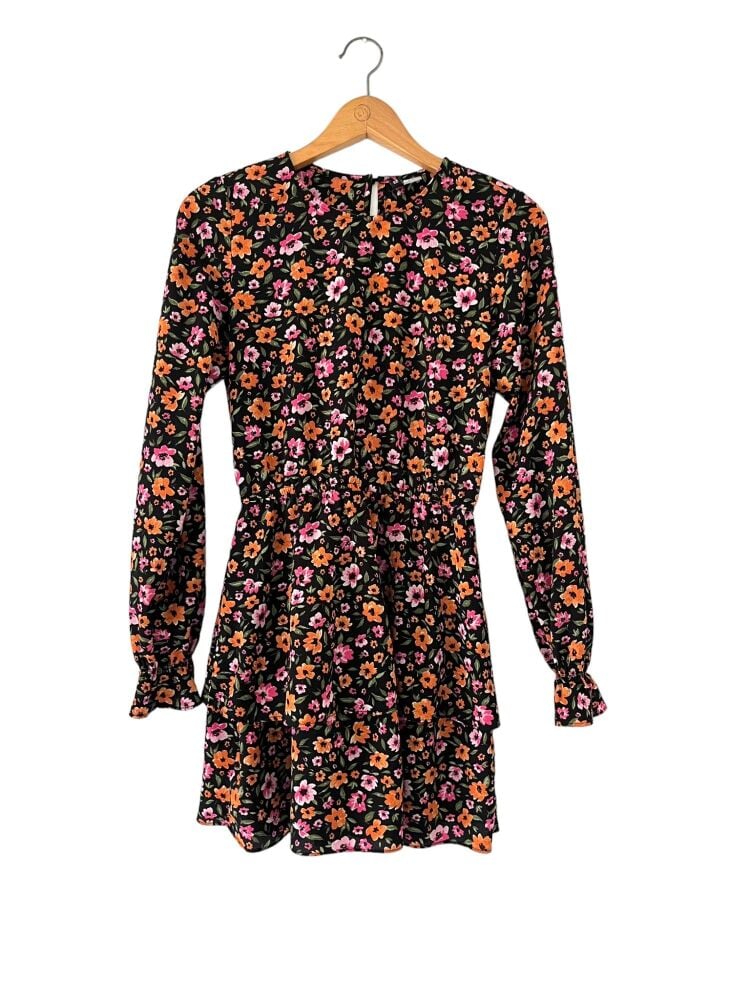 H&M size 8 long sleeve floral print dress