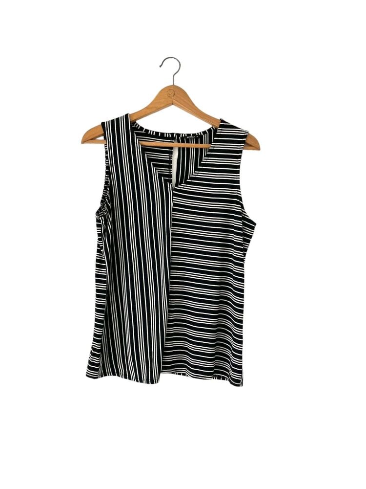 Roman size 14 black & white sleeveless top