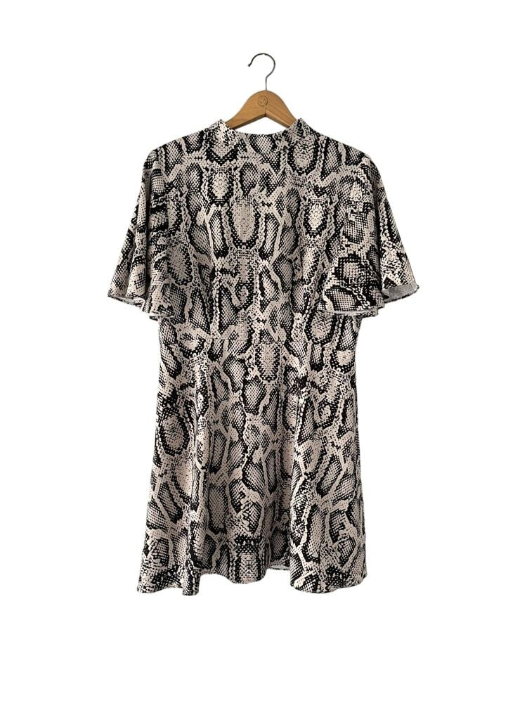 Vera Lucy size L snake print flutter sleeve dress