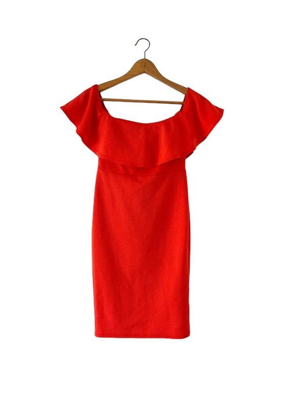 New Look size 10 orange off the shoulder dress