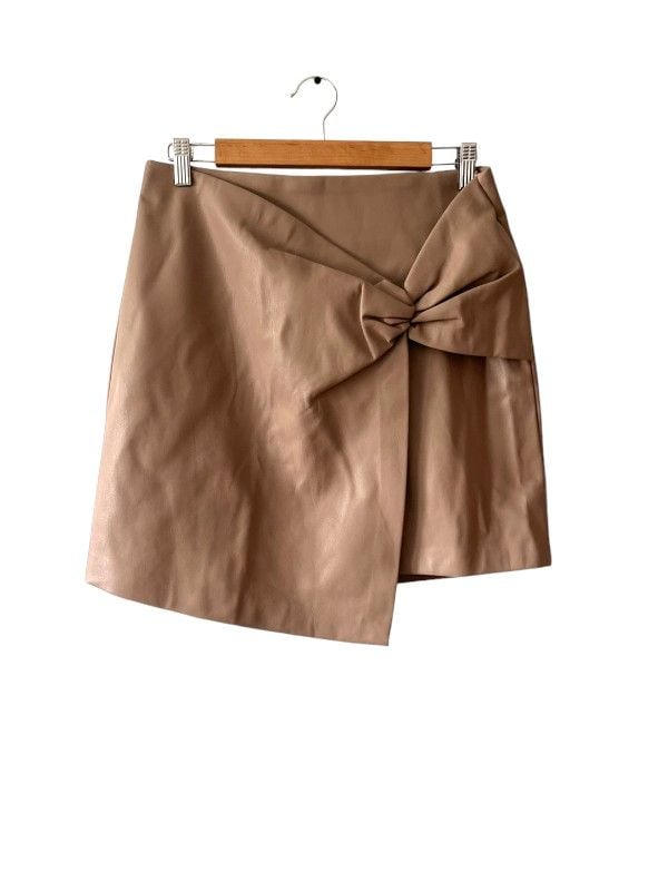 New Primark Size 12 Beige Faux Leather Skirt