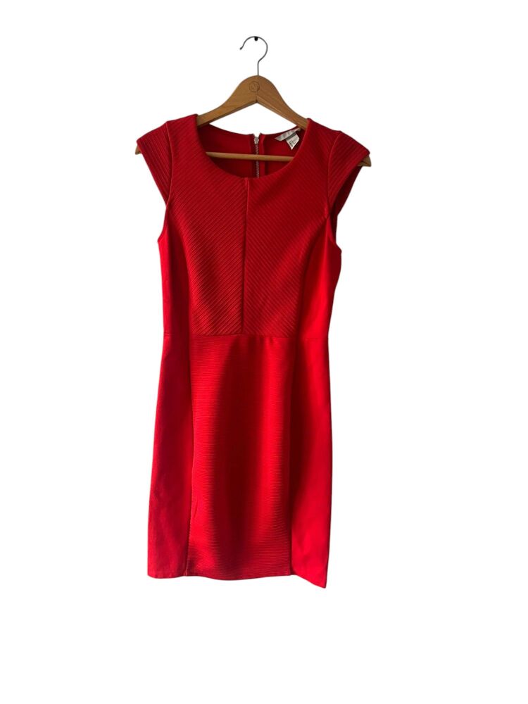 H&M Size S Red Cap Sleeve Pencil Dress