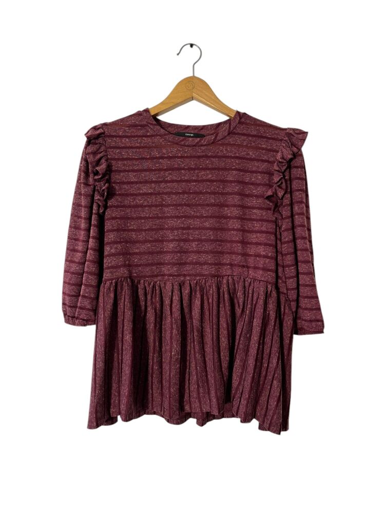 George Size 14 Burgundy 3/4 Sleeve Top