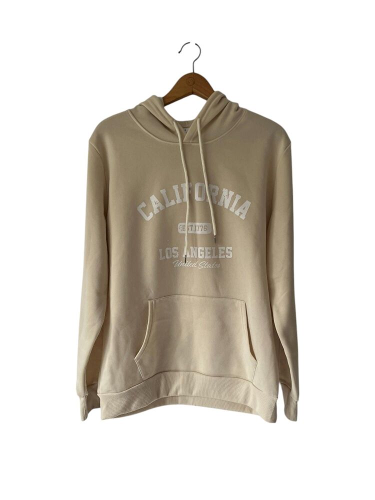 Size S Cream Long Sleeve Hoodie