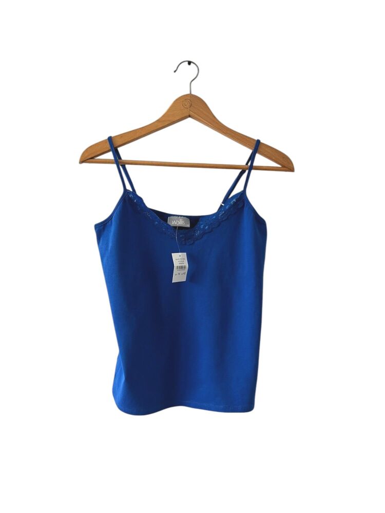 New With Tags Wallis Size 14 Blue Adjustable Strap Vest Top