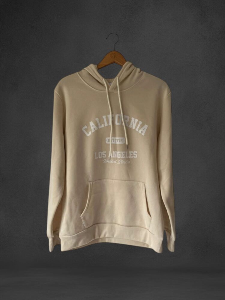 Size S Cream Long Sleeve Hoodie