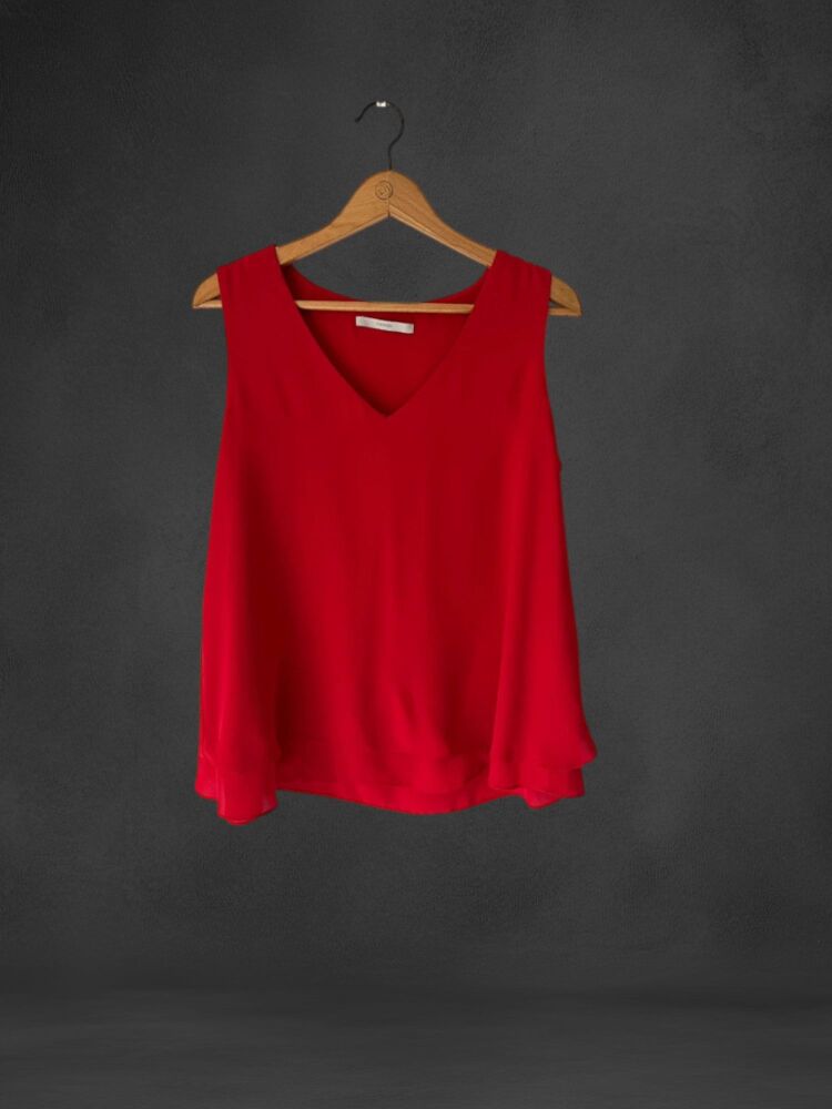George Size 14 red sleeveless layered top