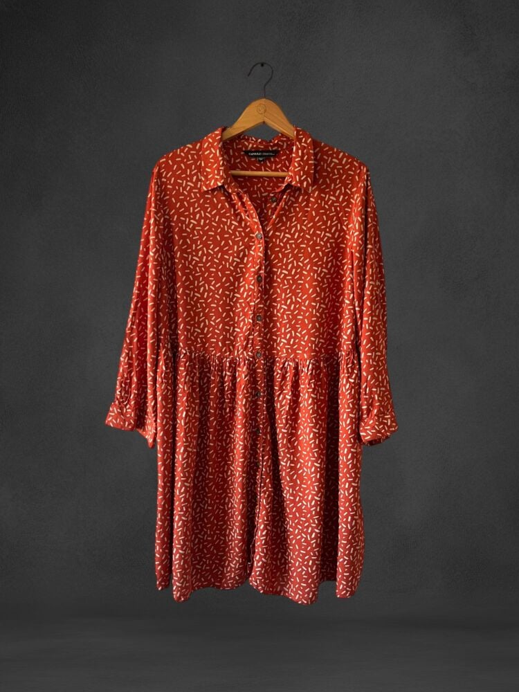 Capsule Size 16 Burnt Orange Long Sleeve Dress