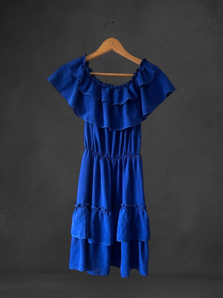 New Collection Size 8 Blue Off The Shoulder Dress