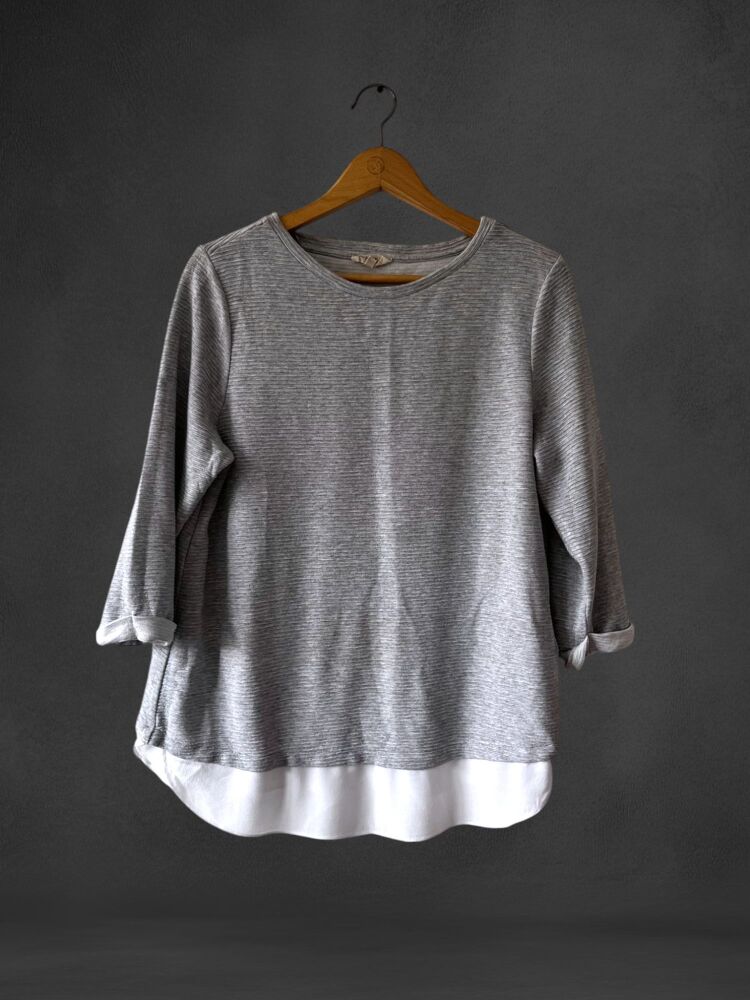 Phase Eight Size 14 grey 3/4 Sleeve Casual Top