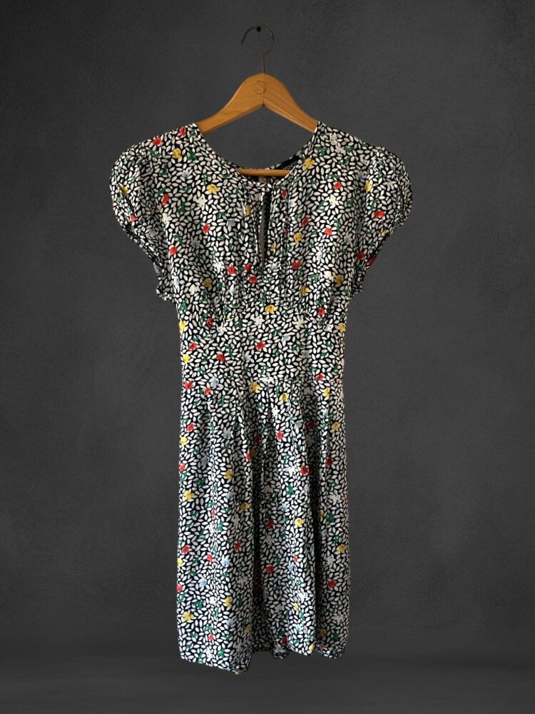 Topshop Size 14 Floral Print Short Sleeve Summer Dress