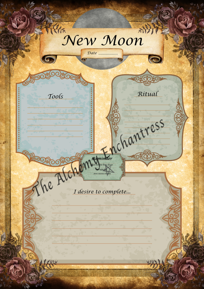 New Moon Spell Casting Parchment