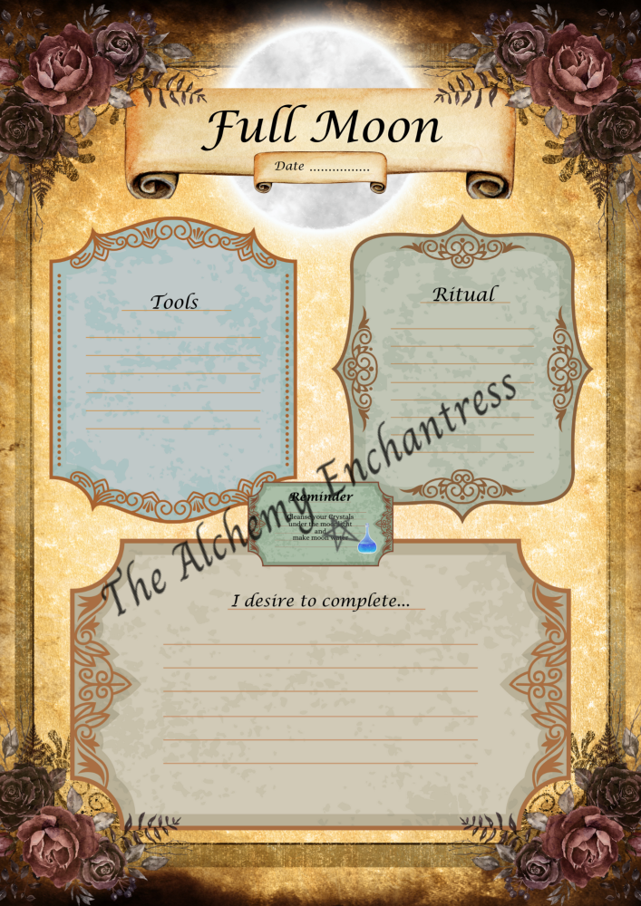 Full Moon Spell Casting Parchment