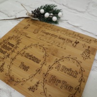 Personalised Bamboo Christmas Eve Board