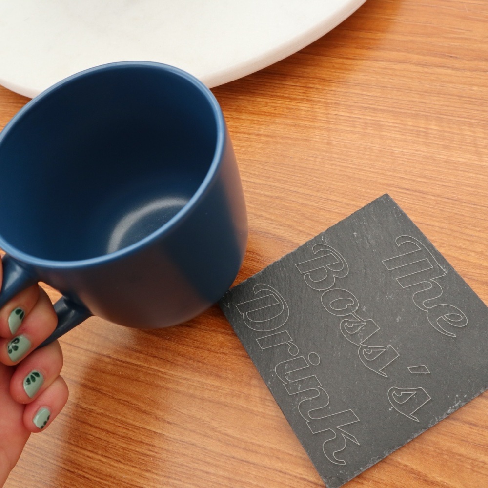 The Boss's Drink Slate Square Coaster