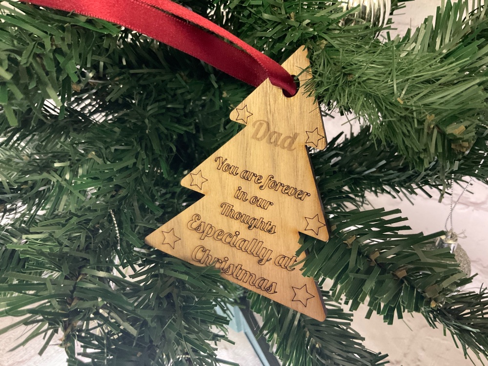 Wooden Dad Remembrance Christmas Decoration