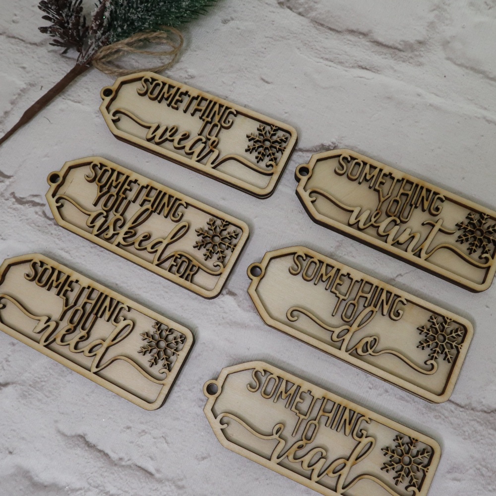 Beautiful Laser Cut wooden Christmas Gift Tag Set