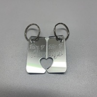 Mr & Mrs Heart Keyring Set