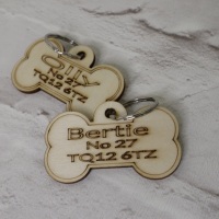 Wooden Personalised Pet ID Tag