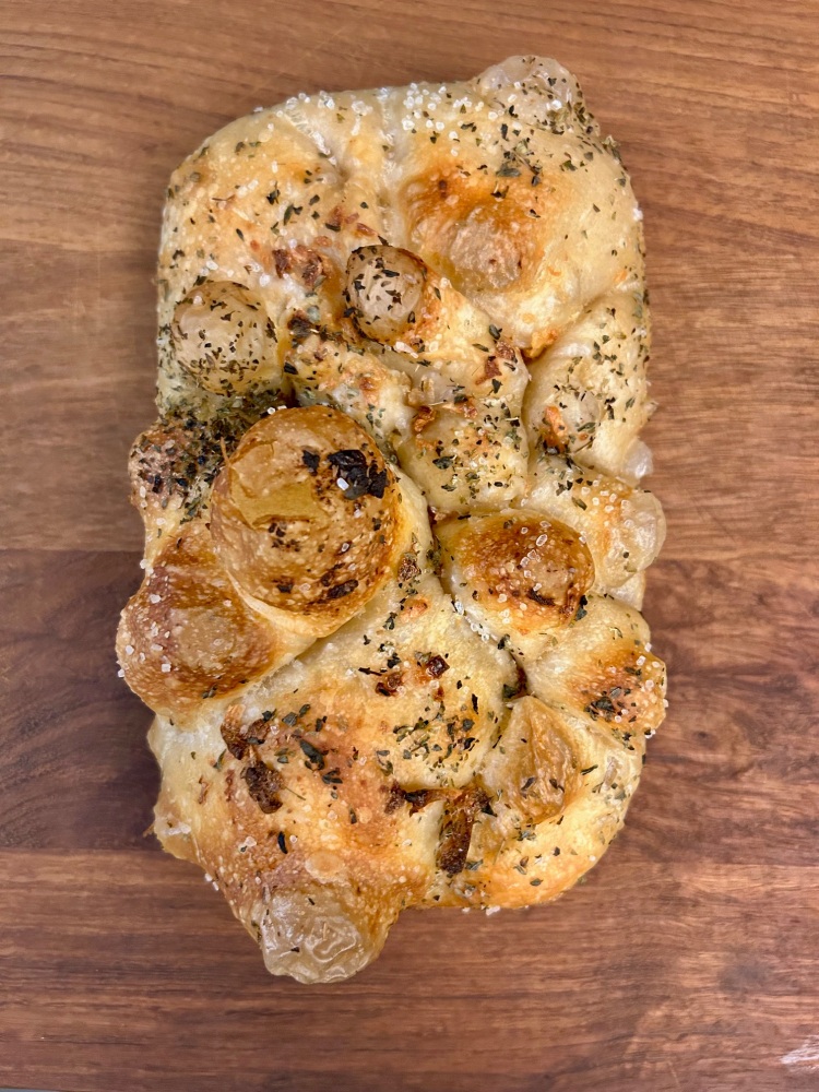 Focaccia with Confit Garlic