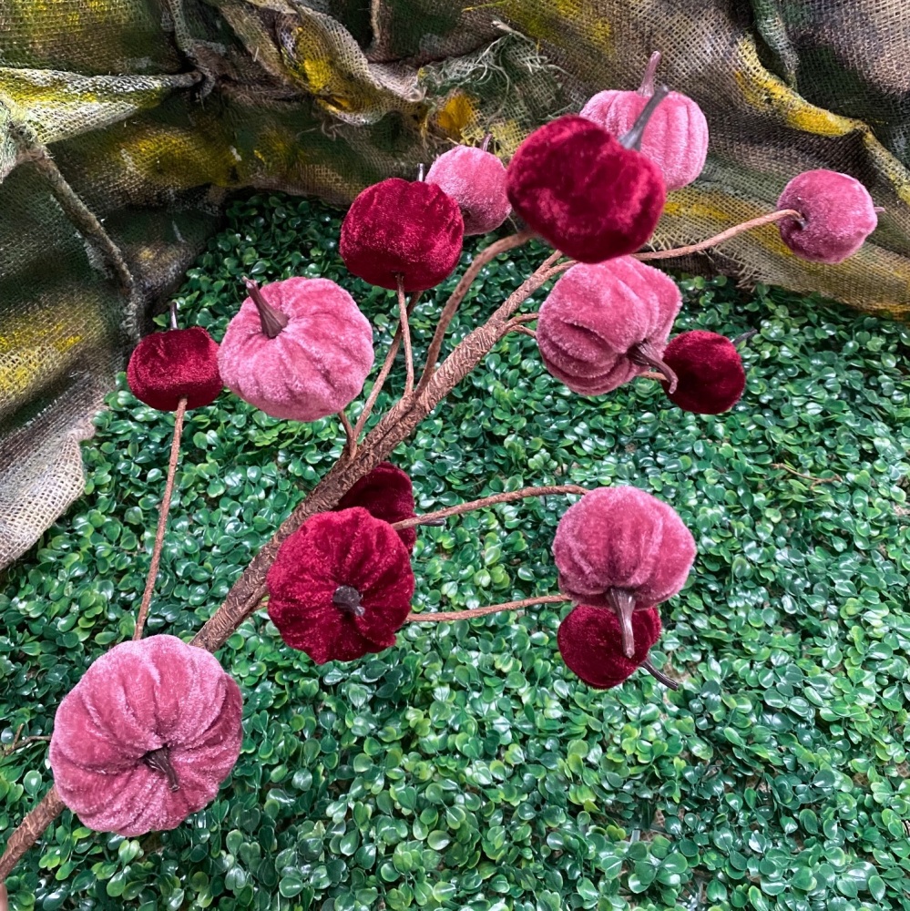 Purple Velvet Pumpkin Branch