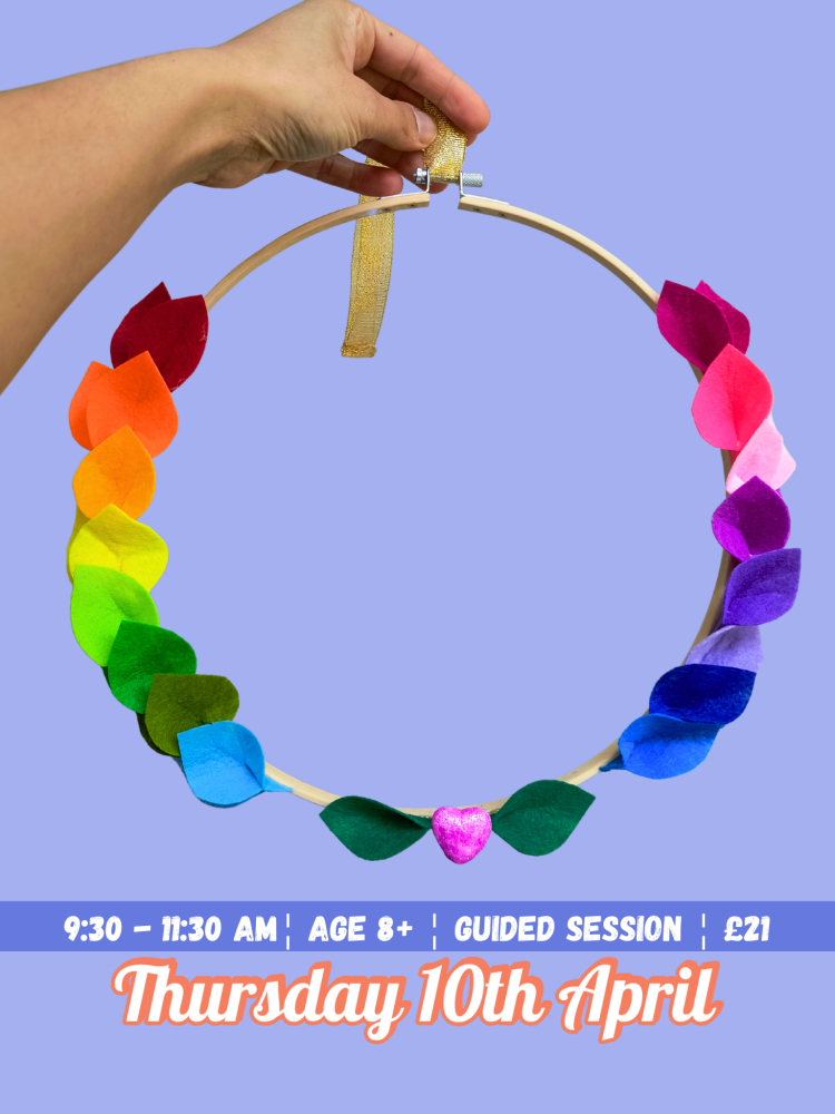 ðŸ€ðŸŒˆ Rainbow Felt Leaf Wreath Workshop Thursday 10th April 09:30am-11:30am ðŸŒˆðŸ€