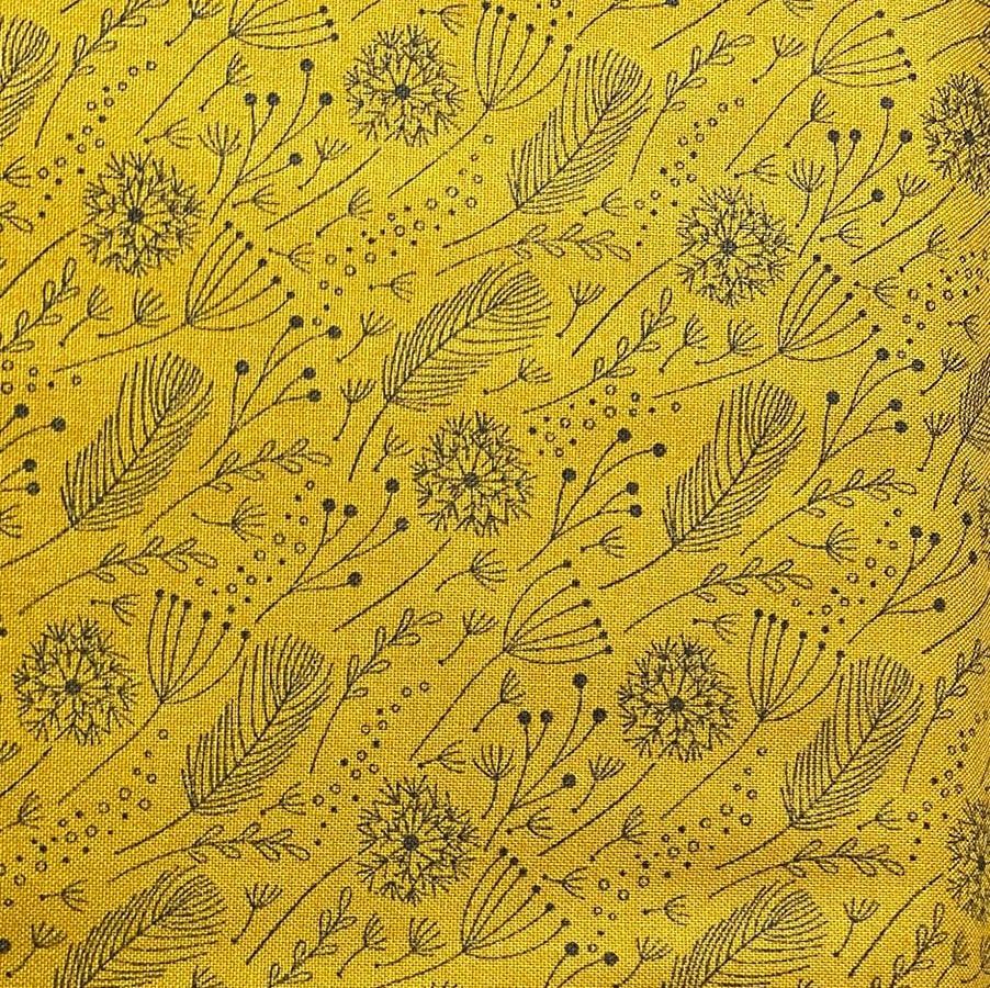 100% Cotton from John Louden - Wishes in the Wind on Ochre, per fat quarter