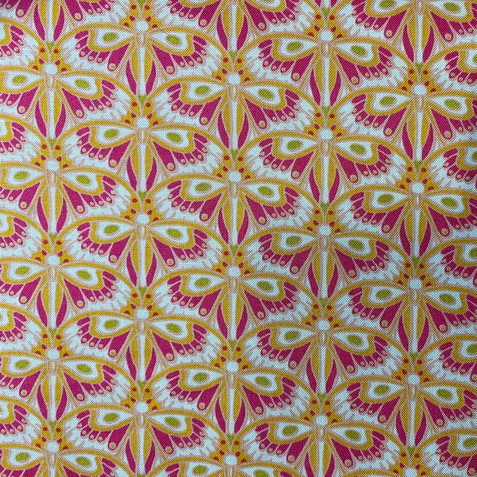 100% Cotton from Dashwood Studios - Belle - Orange-Cream-Pink, per fat quarter
