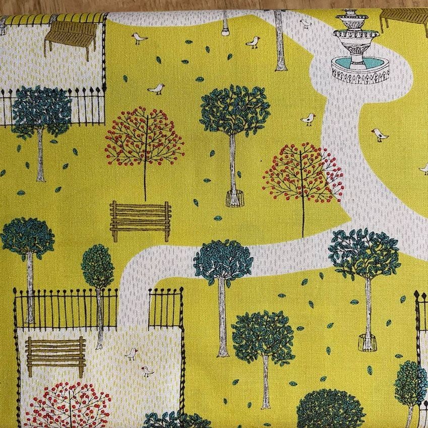 100% Cotton from Dashwood Studios - Street Life - Lime, per fat quarter