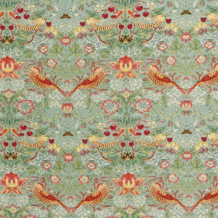 100% Cotton from Craft Cotton Co, William Morris - Strawberry Thief - Strawberry Thief - Duck Egg, per Half Metre