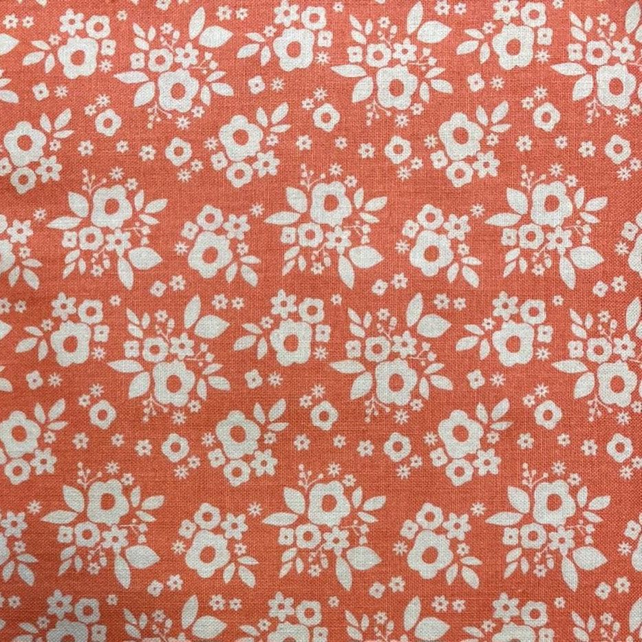 100% Cotton from Riley Blake - A Little Bit of Sparkle, floaty florals - coral - per fat quarter