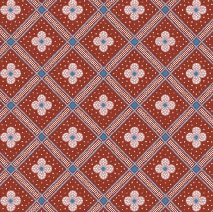 100% Cotton from Liberty of London - Summer House - Manor Tile (5671y), per fat quarter