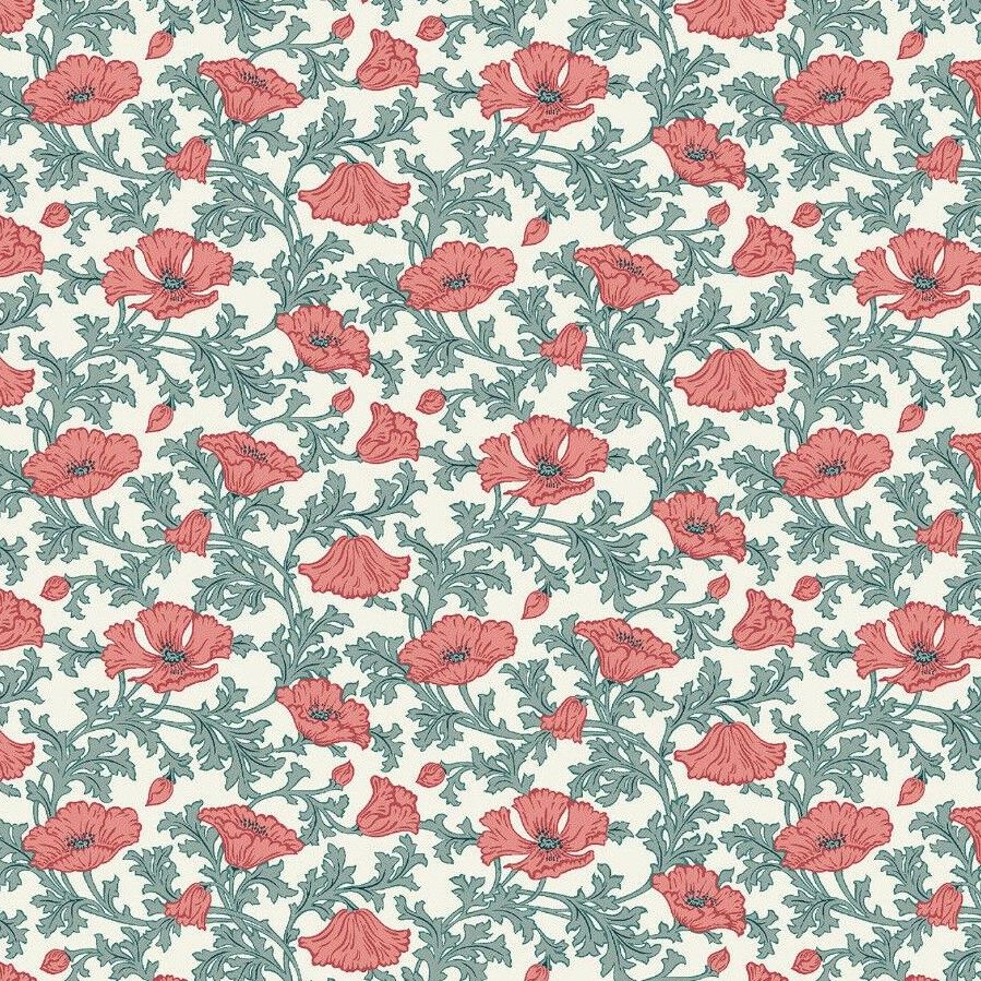 100% Cotton from Liberty of London - Winterbourne - Nina Poppy (5741c), per fat quarter