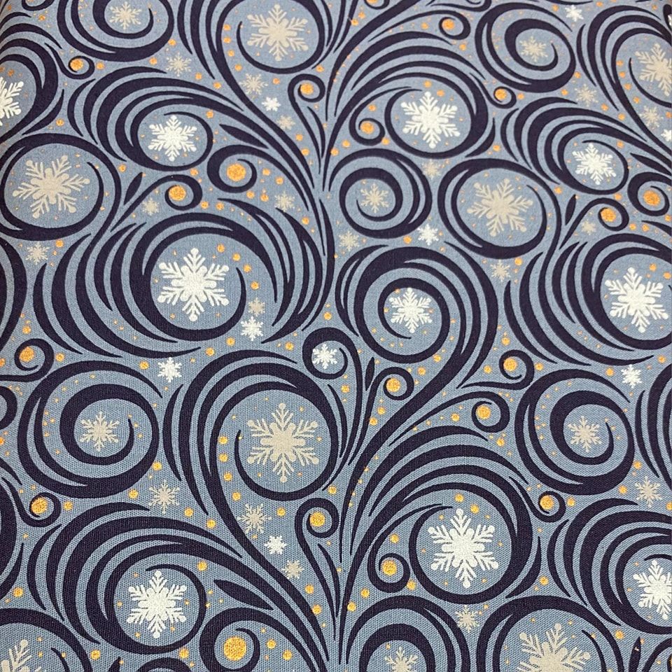 100% Cotton from Stitch It - Festive Blue 14, per quarter piece